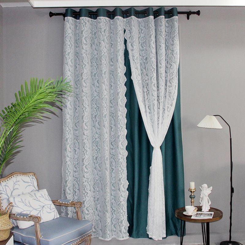 Rideau Occultant De Style Nordique Sur Mesure, Tissu Jacquard Végétal, Fil Intégré