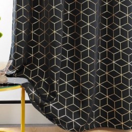 Rideau Occultant Sur Mesure Motif Géométrique Bronzant Style Nordique Pour Salon Chambre