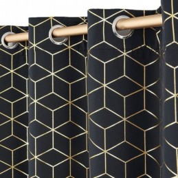 Rideau Occultant Sur Mesure Motif Géométrique Bronzant Style Nordique Pour Salon Chambre