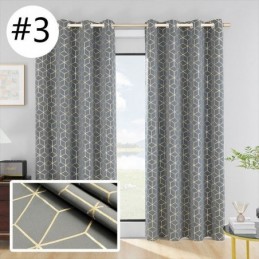 Rideau Occultant Sur Mesure Motif Géométrique Bronzant Style Nordique Pour Salon Chambre