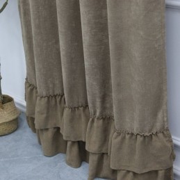 Rideau Occultant En Chenille De Couleur Unie, Sur Mesure, Style Nordique, Pour Salon Et Chambre À Coucher