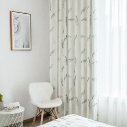 Rideaux Occultants À Imprimé Plumes Nordiques Pour Salon Et Chambre À Coucher