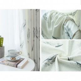 Rideaux Occultants À Imprimé Plumes Nordiques Pour Salon Et Chambre À Coucher