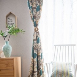 Rideaux Occultants Nordiques En Coton Imprimé Végétal Pour Salon Et Chambre À Coucher