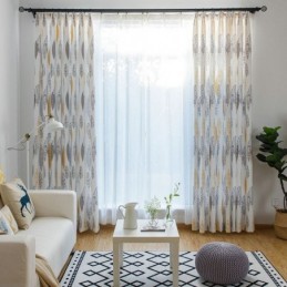 Rideau Occultant Écologique Sur Mesure, Style Américain, Imprimé Feuilles, Pour Chambre À Coucher