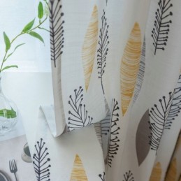 Rideau Occultant Écologique Sur Mesure, Style Américain, Imprimé Feuilles, Pour Chambre À Coucher