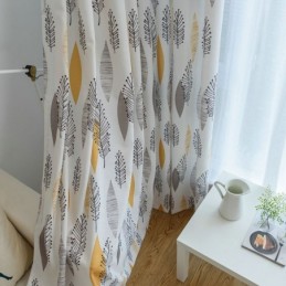 Rideau Occultant Écologique Sur Mesure, Style Américain, Imprimé Feuilles, Pour Chambre À Coucher