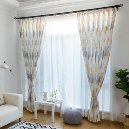 Rideau Occultant Écologique Sur Mesure, Style Américain, Imprimé Feuilles, Pour Chambre À Coucher