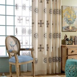 Rideaux Occultants De Style Nordique En Polycoton Brodé De Fleurs Pour Salon Et Chambre À Coucher