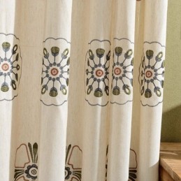 Rideaux Occultants De Style Nordique En Polycoton Brodé De Fleurs Pour Salon Et Chambre À Coucher