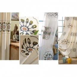 Rideaux Occultants De Style Nordique En Polycoton Brodé De Fleurs Pour Salon Et Chambre À Coucher
