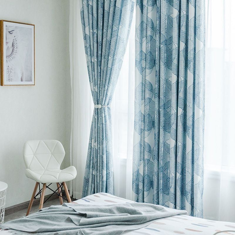 Rideau Occultant Nordique Sur Mesure, Imprimé Feuilles, Pour Salon Et Chambre À Coucher