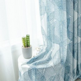 Rideau Occultant Nordique Sur Mesure, Imprimé Feuilles, Pour Salon Et Chambre À Coucher