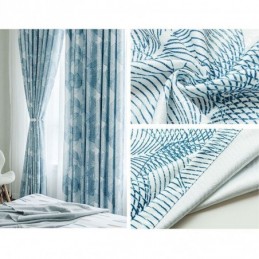 Rideau Occultant Nordique Sur Mesure, Imprimé Feuilles, Pour Salon Et Chambre À Coucher