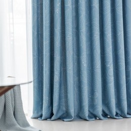 Rideau Occultant Nordique Sur Mesure Pour Salon Et Chambre À Coucher, Imprimé Feuilles