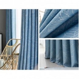 Rideau Occultant Nordique Sur Mesure Pour Salon Et Chambre À Coucher, Imprimé Feuilles