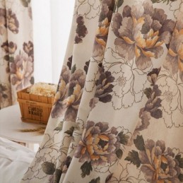 Rideaux Occultants De Style Américain En Coton Imprimé Floral Pour Fenêtre