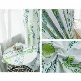 Rideau Occultant À Imprimé Feuilles Nordiques, Sur Mesure, Pour Salon Et Chambre À Coucher