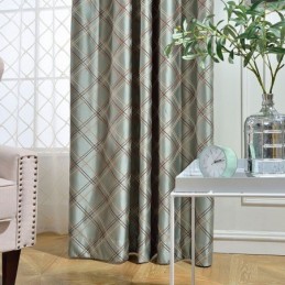 Rideau Occultant Nordique Sur Mesure En Jacquard Losange Pour Salon Et Chambre À Coucher