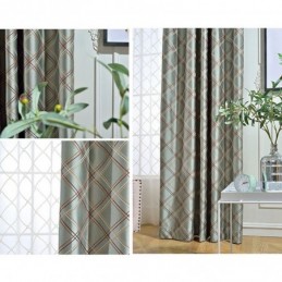 Rideau Occultant Nordique Sur Mesure En Jacquard Losange Pour Salon Et Chambre À Coucher