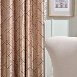 Rideau Occultant Nordique Sur Mesure En Jacquard Losange Pour Salon Et Chambre À Coucher