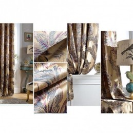 Rideau Occultant Nordique Sur Mesure En Plumes Jacquard Pour Salon Et Chambre À Coucher