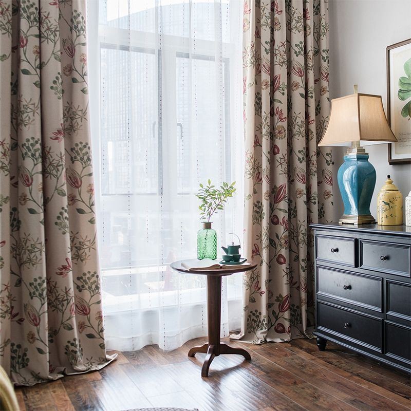 Rideau Occultant Nordique En Coton Et Lin, Sur Mesure, Imprimé Végétal, Pour Salon Et Chambre À Coucher