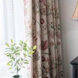 Rideau Occultant Nordique En Coton Et Lin, Sur Mesure, Imprimé Végétal, Pour Salon Et Chambre À Coucher