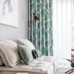 Rideaux Occultants Nordiques Imprimés Feuilles De Fougère Pour Salon Et Chambre À Coucher