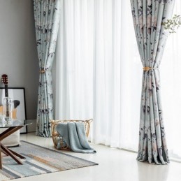 Rideaux Occultants Nordiques À Imprimé Floral Pour Fenêtre, Salon, Chambre À Coucher