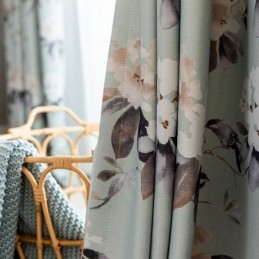 Rideaux Occultants Nordiques À Imprimé Floral Pour Fenêtre, Salon, Chambre À Coucher