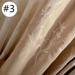 Rideau Occultant Nordic Wind Sur Mesure En Coton Et Lin Brodé De Plantes