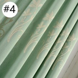 Rideau Occultant Nordic Wind Sur Mesure En Coton Et Lin Brodé De Plantes