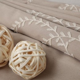 Rideaux Occultants En Coton Brodés De Branches Nordiques