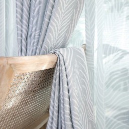 Rideau Occultant Imprimé Feuilles Sur Mesure Style Nordique Pour Salon Et Chambre À Coucher