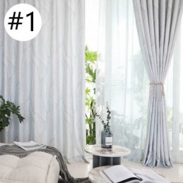 Rideau Occultant Imprimé Feuilles Sur Mesure Style Nordique Pour Salon Et Chambre À Coucher