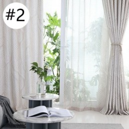 Rideau Occultant Imprimé Feuilles Sur Mesure Style Nordique Pour Salon Et Chambre À Coucher