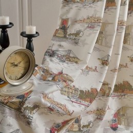 Rideaux Occultants En Lin Nordique Imprimés Urbains Pour Salon Et Chambre À Coucher