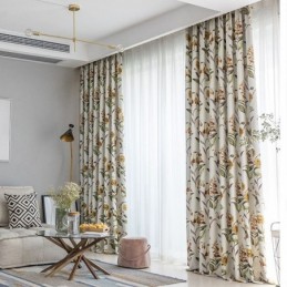 Rideaux Occultants Nordiques À Imprimé Végétal Pour Salon Et Chambre À Coucher