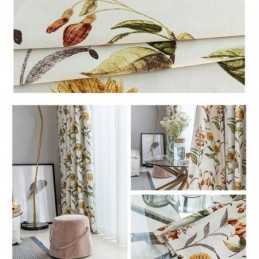 Rideaux Occultants Nordiques À Imprimé Végétal Pour Salon Et Chambre À Coucher