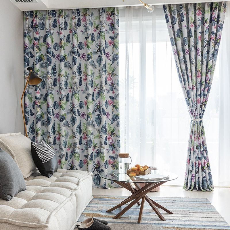 Rideaux Occultants Nordiques À Imprimé Végétal Pour Salon Et Chambre À Coucher