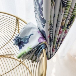 Rideaux Occultants Nordiques À Imprimé Végétal Pour Salon Et Chambre À Coucher