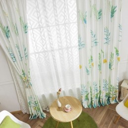 Rideau Occultant Nordique Sur Mesure, Imprimé Feuilles, Pour Salon Et Chambre À Coucher