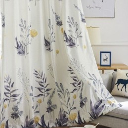 Rideau Occultant Nordique Sur Mesure, Imprimé Feuilles, Pour Salon Et Chambre À Coucher