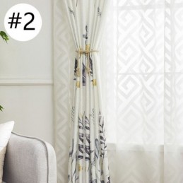 Rideau Occultant Nordique Sur Mesure, Imprimé Feuilles, Pour Salon Et Chambre À Coucher