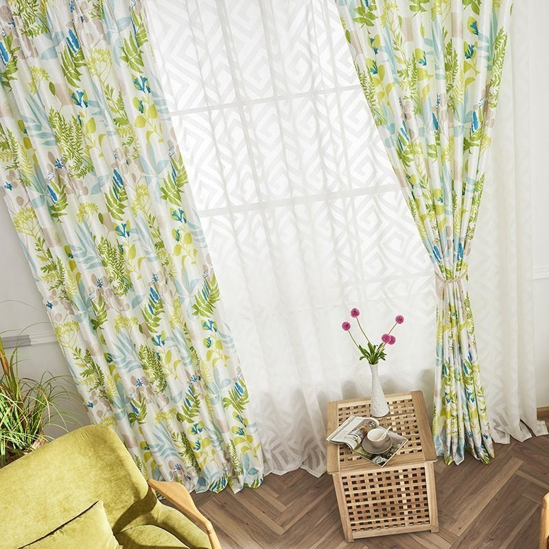 Rideau Occultant Sur Mesure Pour Salon Et Chambre À Coucher, Imprimé Feuilles Nordiques