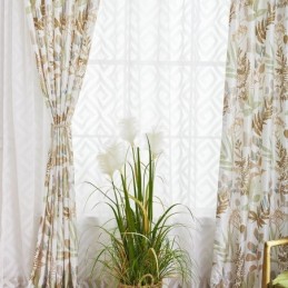 Rideau Occultant Sur Mesure Pour Salon Et Chambre À Coucher, Imprimé Feuilles Nordiques