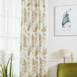 Rideau Occultant Sur Mesure Pour Salon Et Chambre À Coucher, Imprimé Feuilles Nordiques