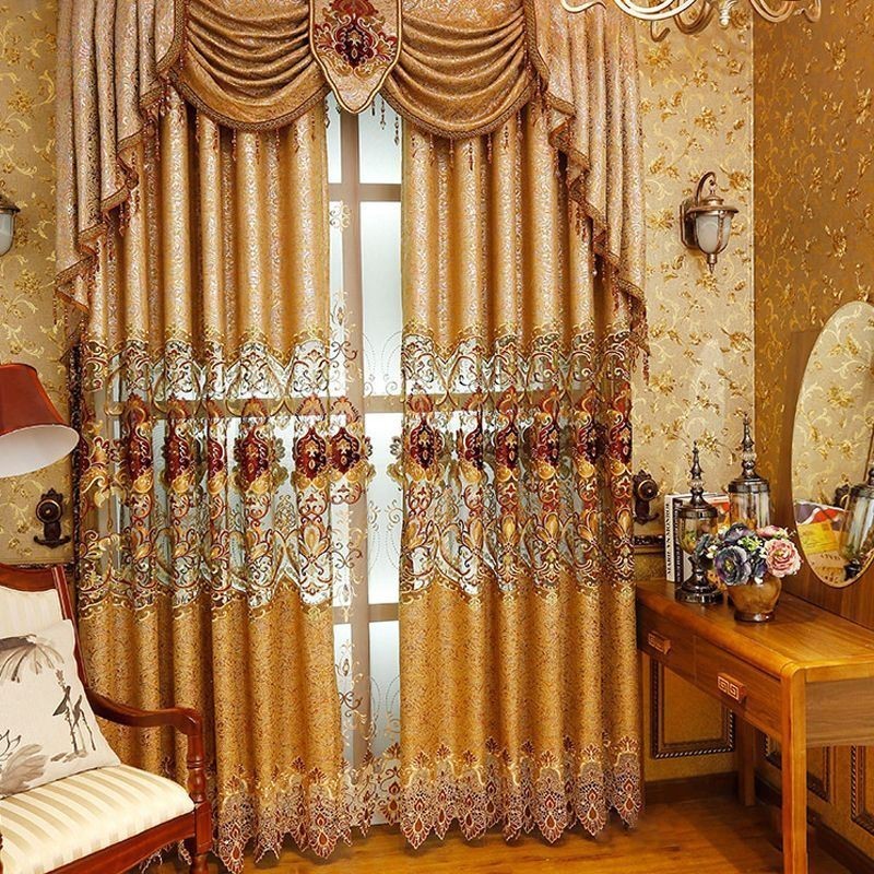 Rideaux Brodés Européens De Luxe Pour Salon Et Chambre À Coucher
