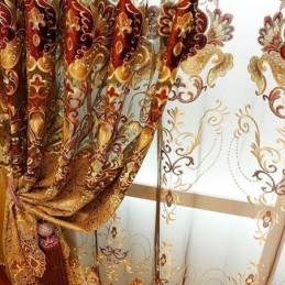 Rideaux Brodés Européens De Luxe Pour Salon Et Chambre À Coucher